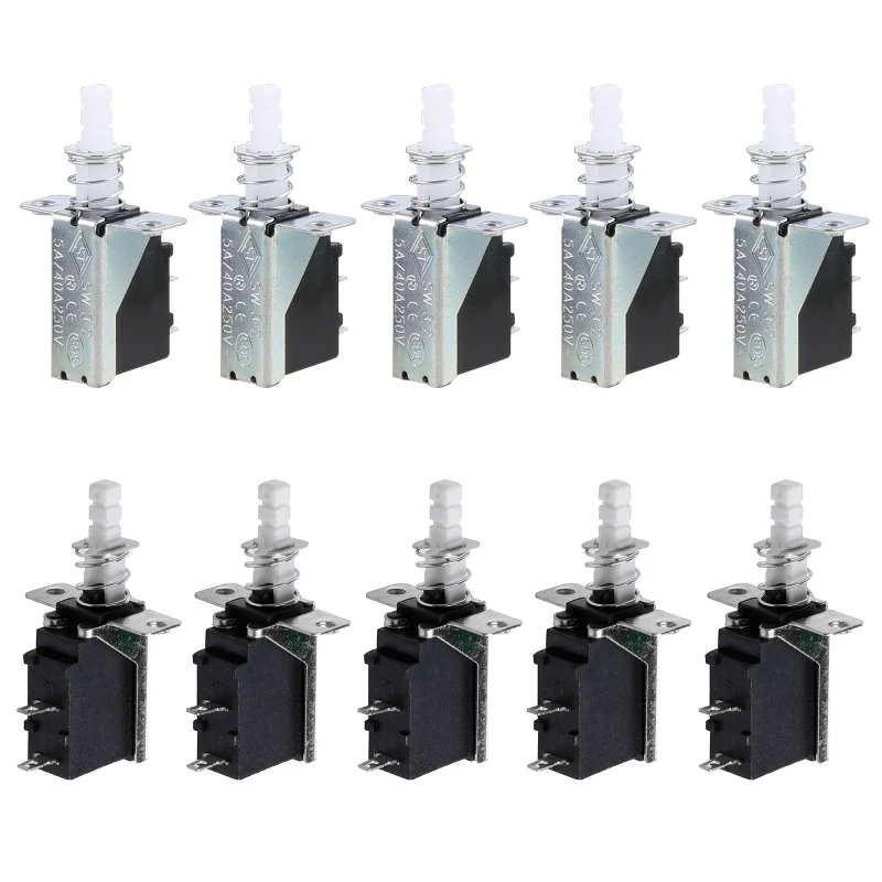 

10 Pcs Latching SPST Push Button Power 2Pin Switch SW-3 Switches AC 250V 2A/8A Dropship