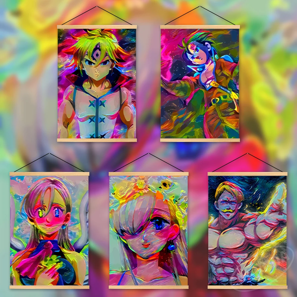 

Anime Home Wall Decor Paintings The Seven Deadly Sins Interior Art Poster Meliodas Wooden Hanging Canvas Prints Modular Pictures