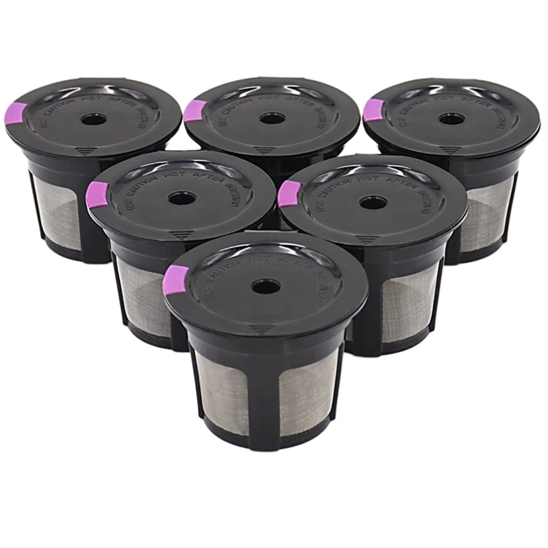 

6 Pcs Reusable K Cups Refillable Coffee Compatible Filters Pods Mesh Filter For Keurig Coffee Machine