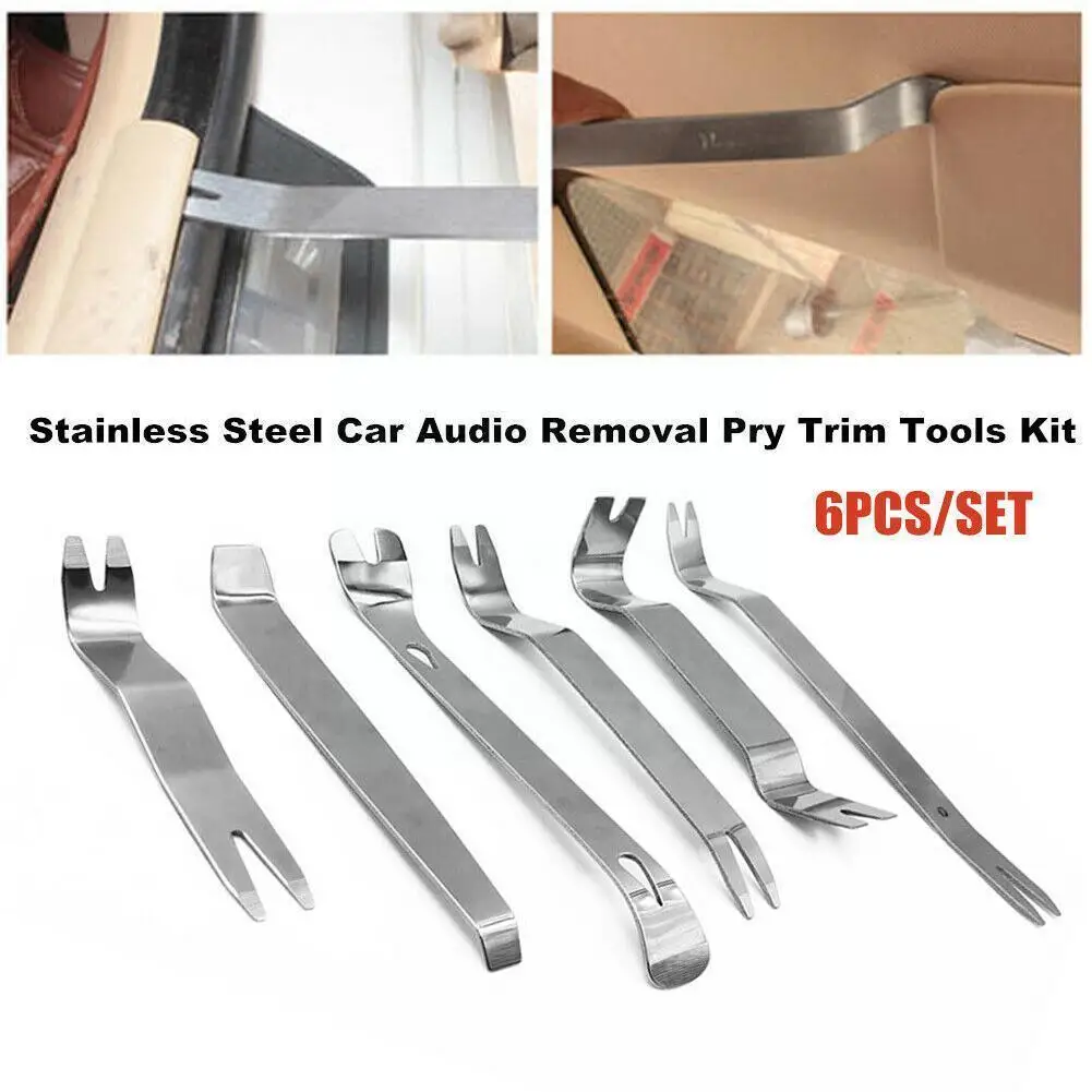 

6 Pieces Of Car Modification Disassembly Tool Modification Metal Buckle Repair Skid Nail Remover Auto Steel Tool Z6p0