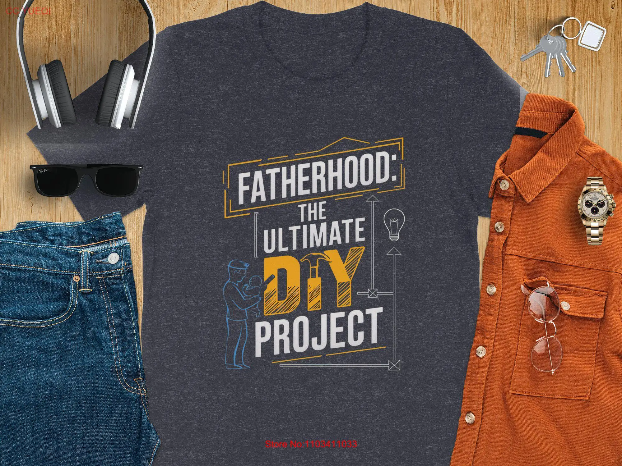 Fatherhood The Ultimate DIY Project T Shirt Funny Dad for New Dads Father's Day Life Cool Wear long or short sleeves