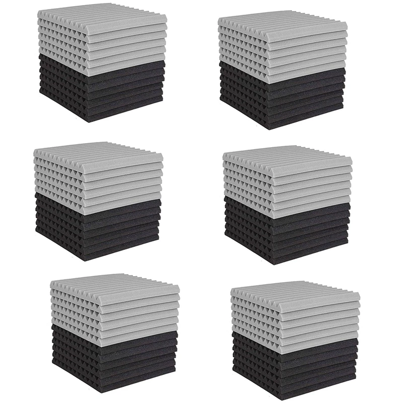

72 Pcs Acoustic Foam Board,Studio Wedge Tile,Acoustic Foam Soundproof Pyramid Studio Treatment Wall Panel 2.5X30x30cm
