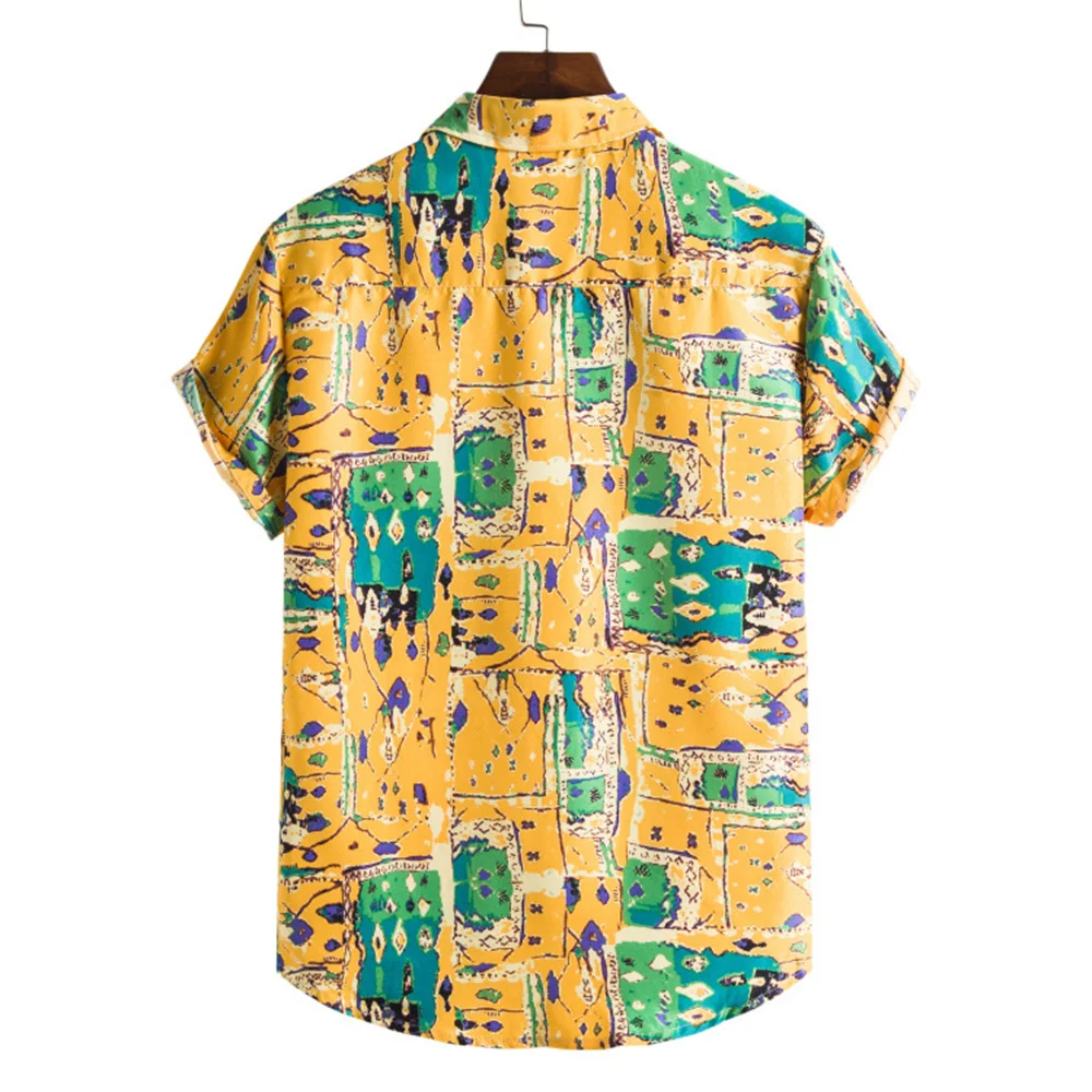 2022 Hawaiian Men's Print Shirts Men Casual Short Sleeves Blouse Plus Size 3XL Comfortable and Breathable Tops
