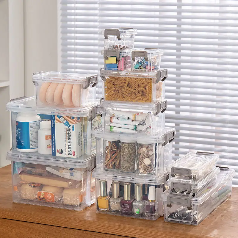 

Multifunctional Storage Box Medicine Box Desktop Lipstick Cosmetics Jewelry Sundries Student Dormitory Transparent Finishing Box