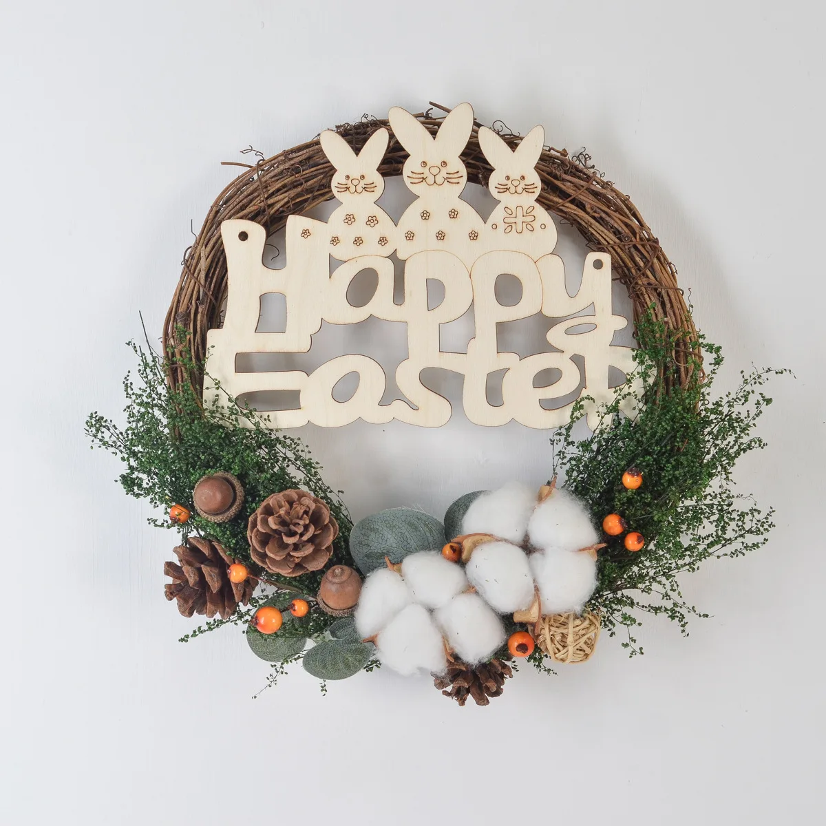 

Happy Easter Party Door Hanging Sign Wooden Easter Egg Rabbit Bunny Easter Decoration DIY Wood Craft Easter Bunny Wreath