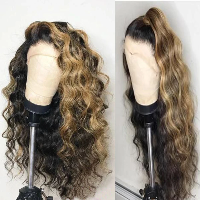 

Highlight Ombre Blonde Body Wave Lace Front Wig European Human Hair Jewish Wig For Black Women Costom Made Preplucked Baby Hair