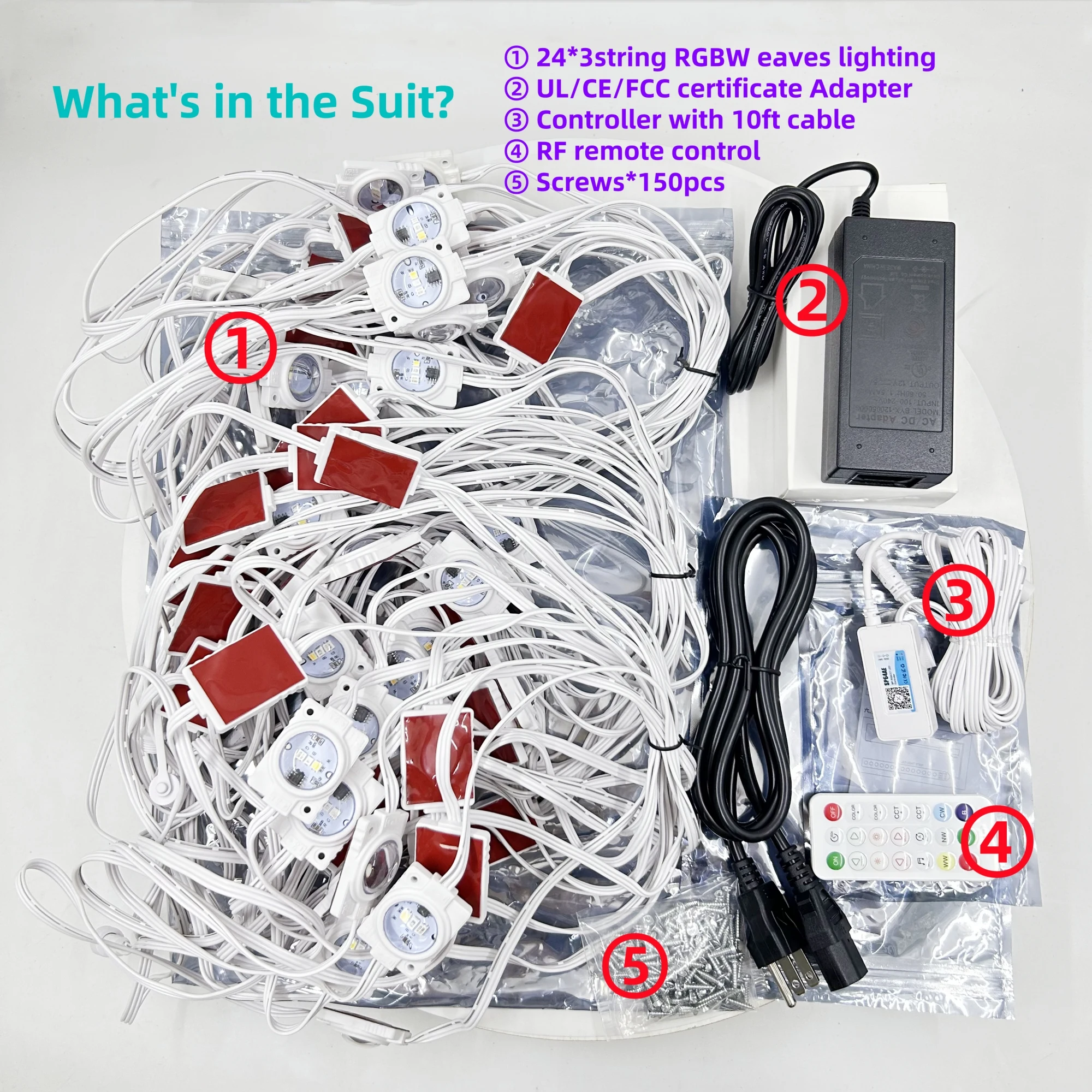 108 футов светодиодный постоянный уличный RGBW карнизный светильник 72 светодиода