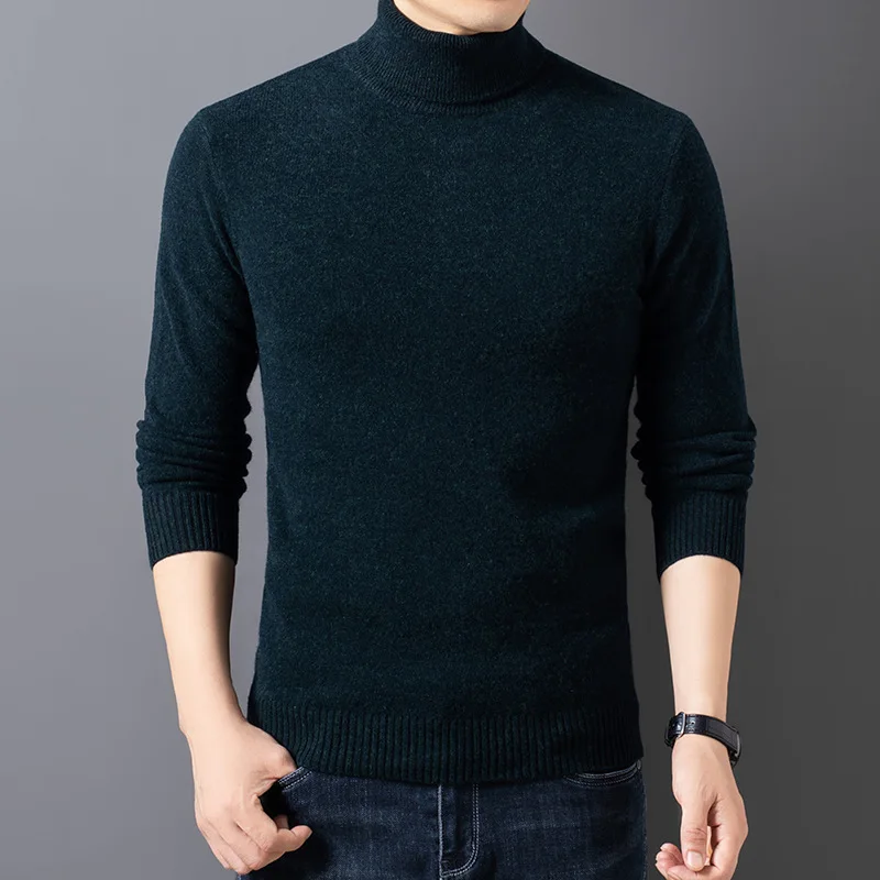 

Trui Mannen Col Rouler Homme Turtleneck Man 100% Cashmere Knitted Warm Top Quality Jumper Autumn Winter Men's Sweater Pullovers