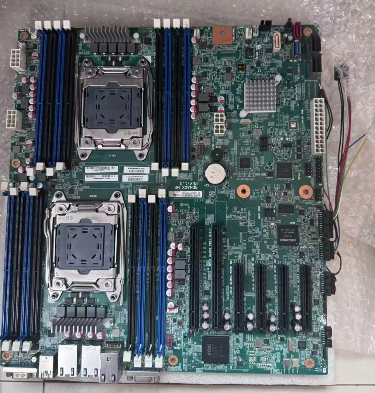 Фото Подходит для серверной материнской платы Intel 2011 Dual X99 NVMe 10 Gigabit 32 Core M.2 Lenovo RD450X с шестью картами ALEO №1