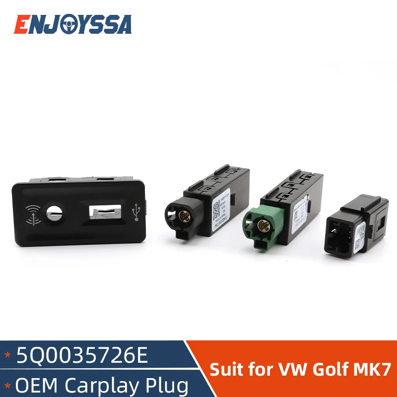 

5Q0035726E OEM for VW GOLF 7 MK7 PASSAT CarPlay USB AUX Install Plug Socket MIB2 MDI USB AMI Switch Button 5QD035726J 5Q0035724