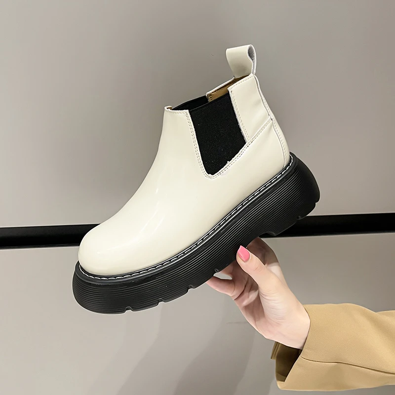 

Женские ботинки на платформе, Осень-зима 2022, новые маленькие ботинки на платформе, женские ботинки без каблука, женские ботинки