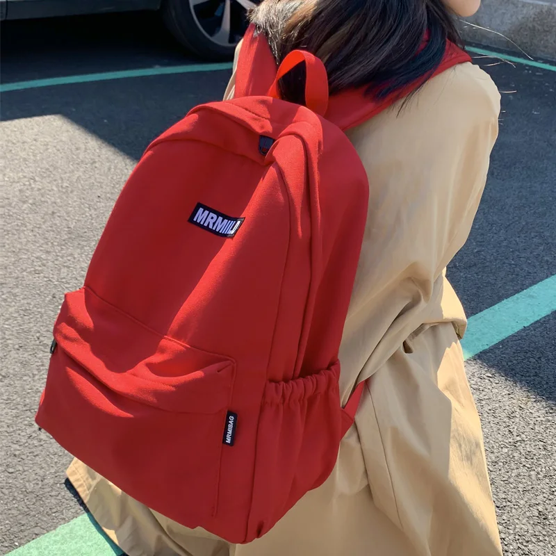 

New Fashion Solid Color Waterproof Nylon Women Backpack Female High Quality Travel Bag Preppy Schoolbag for Teenage Girl Bookbag