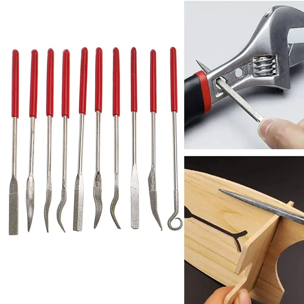 

Набор алмазных пилок особой формы, 10 шт., высококачественные ручные инструменты, набор пилок для обшивки игл, пилки для ремесла, металлические пилки для ювелирных изделий, камень