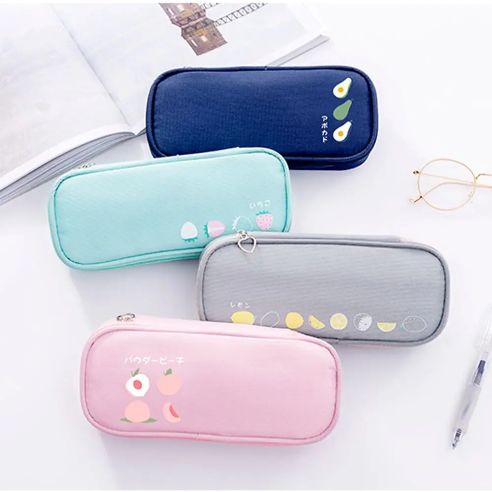 

Large Capacity Waterproof Multifunctional Stationery Bag Oxford Pencil Bags Fruit Story Pencil Case Cosmetic Bag