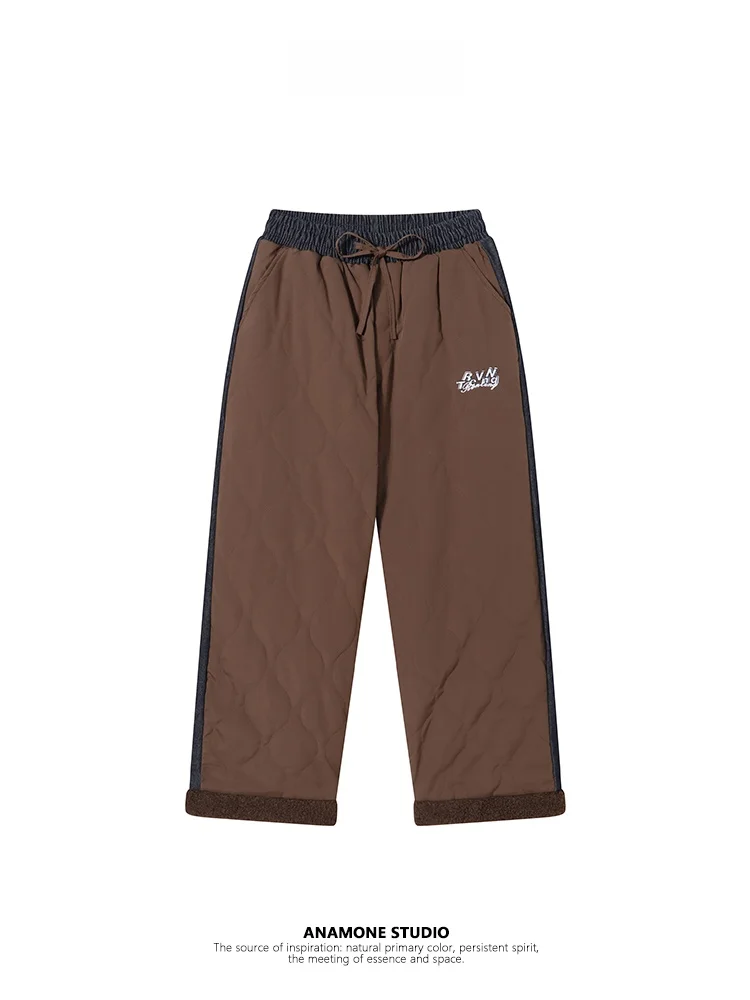 Большие размеры Anamone американские винтажные утолщенные брюки с хлопковой