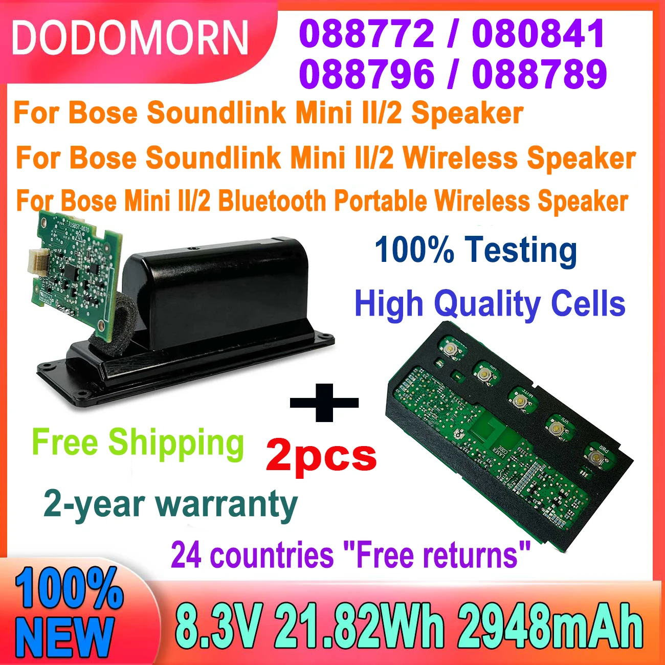 

DODOMORN New 080841 Board MotherBoard Battery For BOSE Soundlink Mini 2 Upgraded Version 100% Testing High Quality
