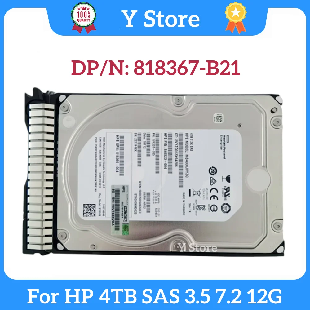 

Y Store For HP 818367-B21 819079-001 4TB SAS 3.5 7.2 12GB Server Hard Disk SSD Fast Ship