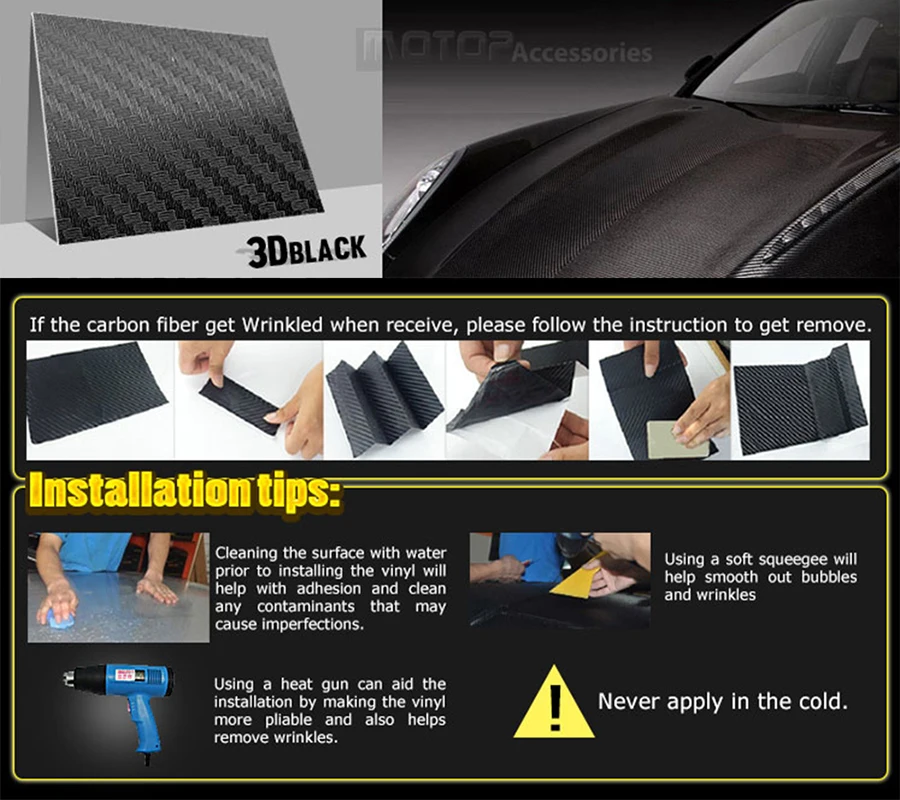 150 см серебряная 3D углеродное волокно автомобильная пленка виниловое покрытие