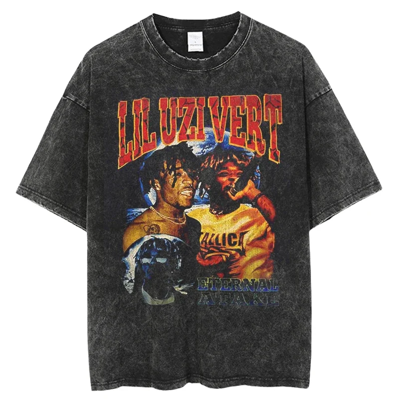 Винтажная Футболка с принтом Lil Uzi Vert летняя повседневная футболка оверсайз в