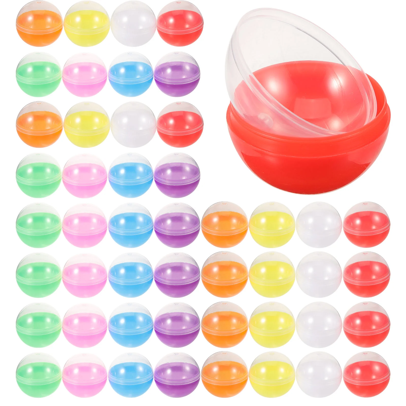 

Empty Round Capsules Reusable Fillable Capsules Vending Machines Plastic Containers 45MM Surprise Ball Can Open Children