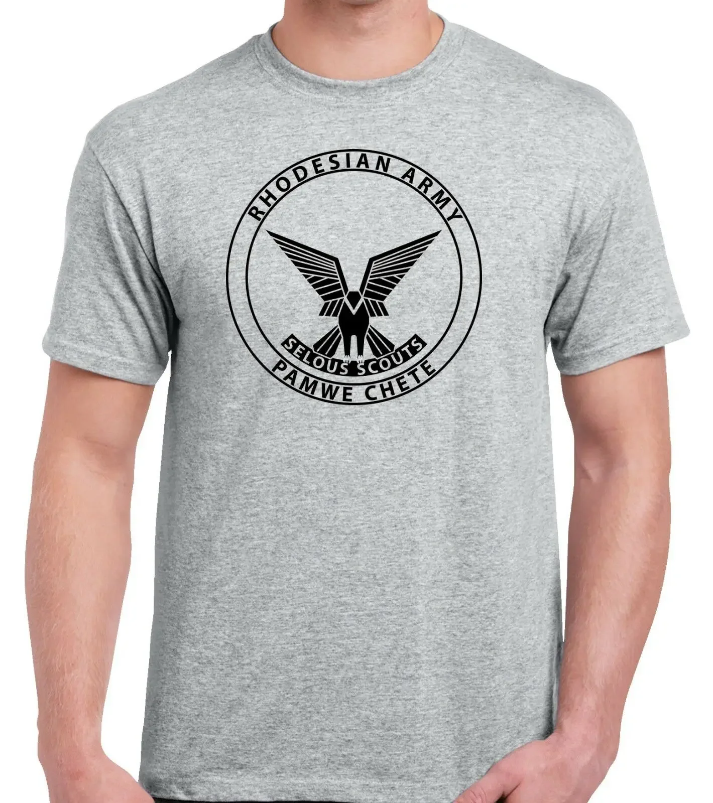 Футболка Selous Scouts Rhodesian Special Forces 100% хлопок с круглым вырезом летняя повседневная