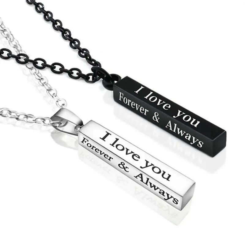 

I Love You Wishing Post Couple Necklace for Women Valentine's Day Chain for Best Friend Lovers Wedding Party Gift Jewelry