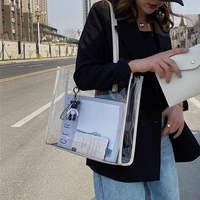 net red large capacity bag female 2020 new popular wild jelly transparent bag ins fashion western st designer bags luxury bags