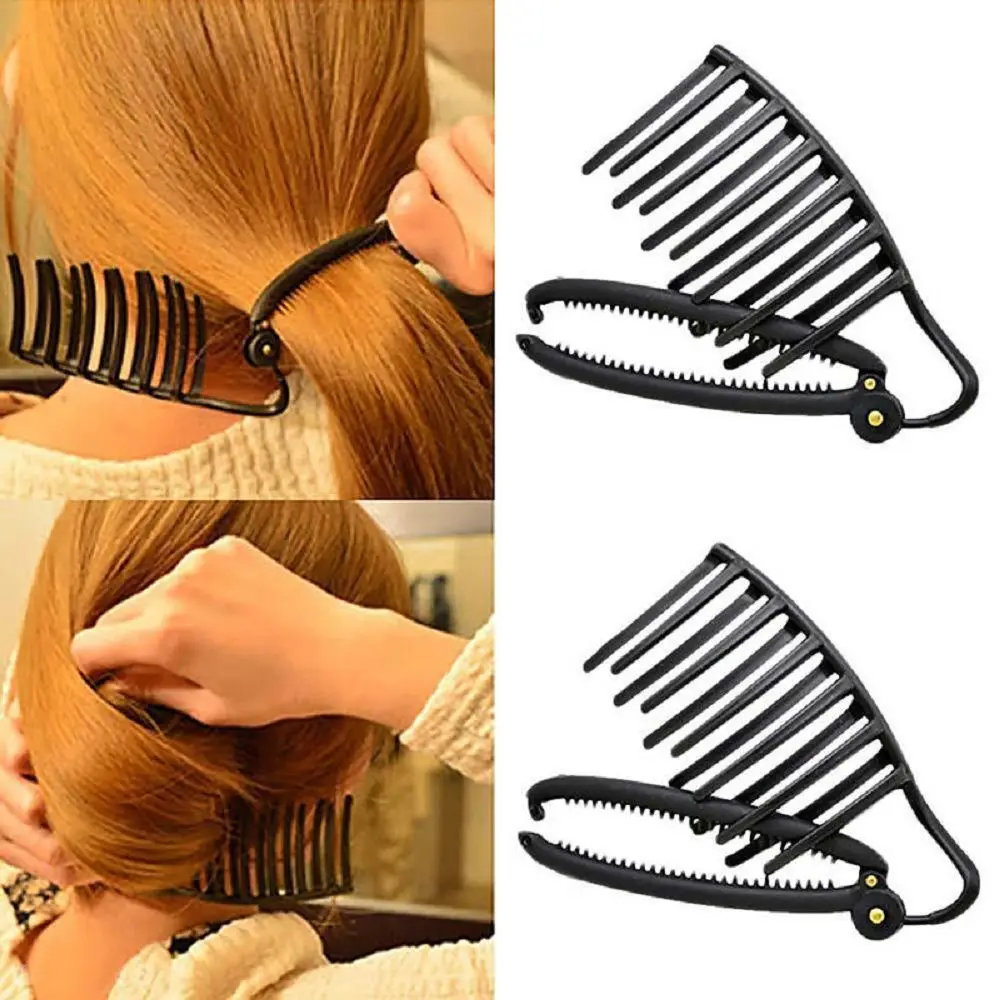 

2022 Magic Women DIY Formal Hair Styling Updo Bun Comb And Clip Tool Set Twist Maker Holder For Hair French Twist Maker Holder
