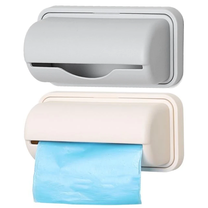 

Storage Kitchen Bathroom Bag Container Mount Plastic Organizer Bag Box Bags Punching Grocery For Garbage Wall Trash Holder No