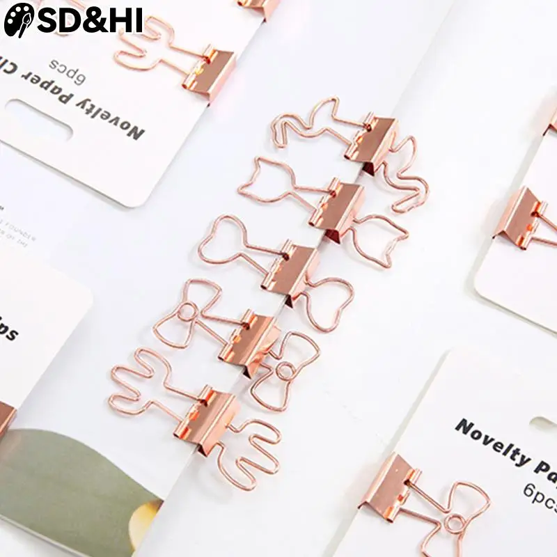 

6 шт., металлические зажимы для бумаг