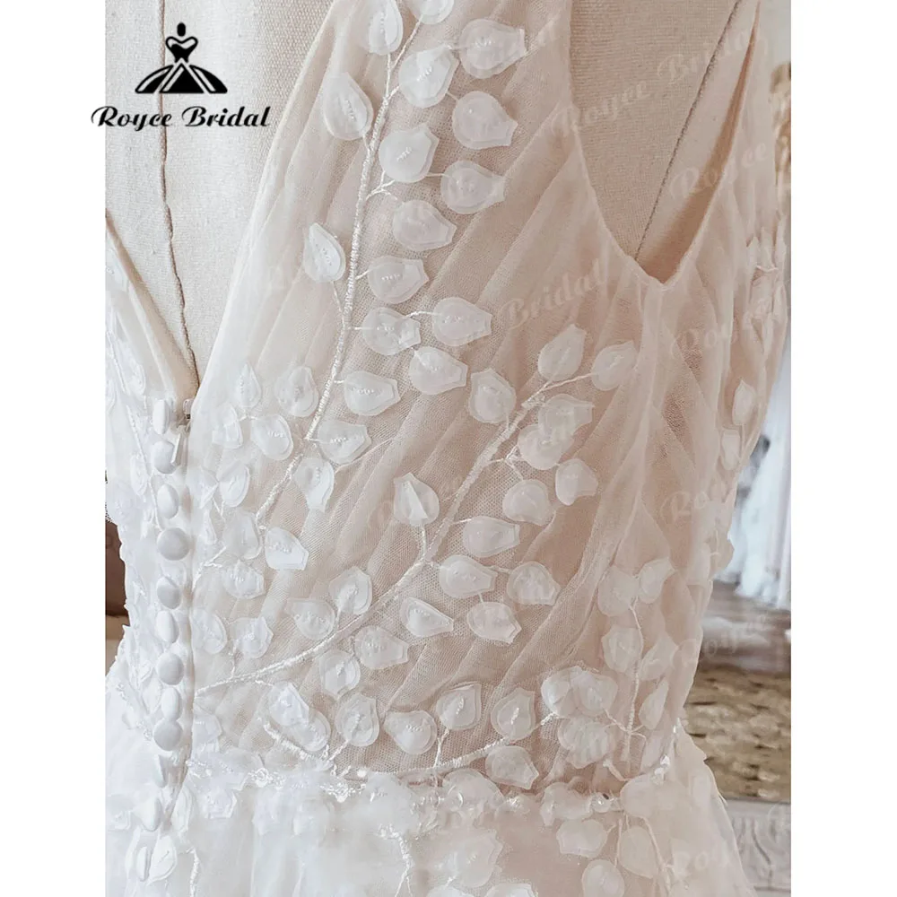 Сексуальное кружевное платье А-силуэта в стиле бохо Пляжное свадебное с открытой