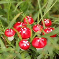 10pcsset 2cm mini mushroom miniatures artificial garden fairy moss resin crafts decorations stakes craft for home garden supply