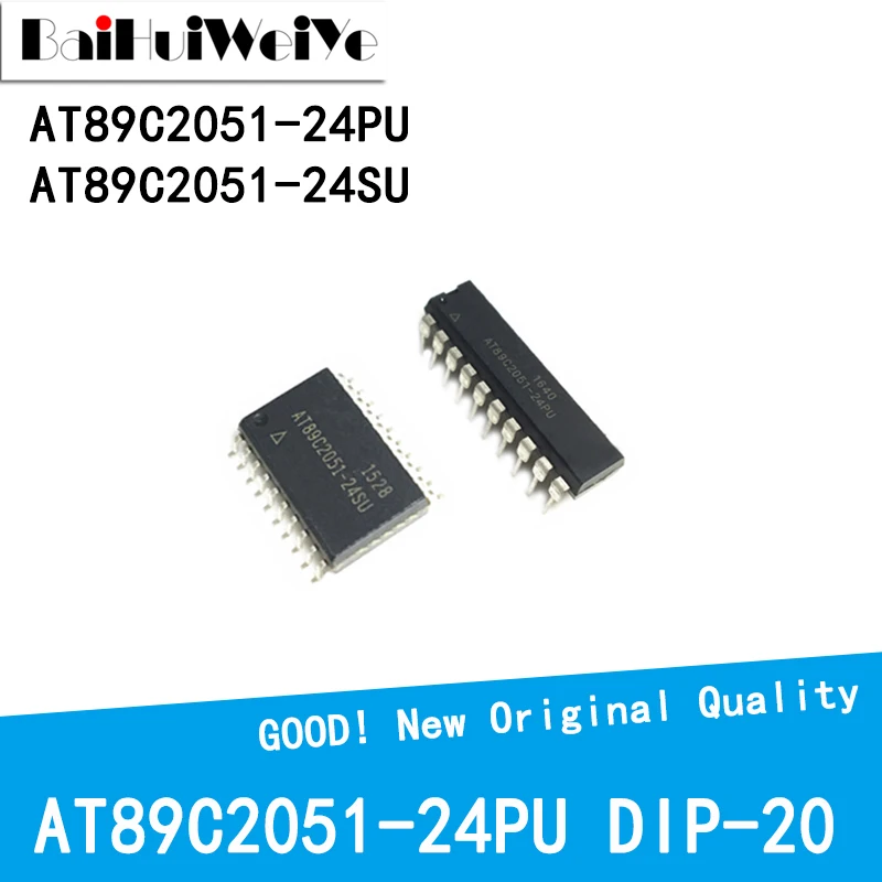5 шт./партия, AT89C2051 AT89C2051-24 AT89C2051-24PU DIP-20 SOP-20, новый чип хорошего качества