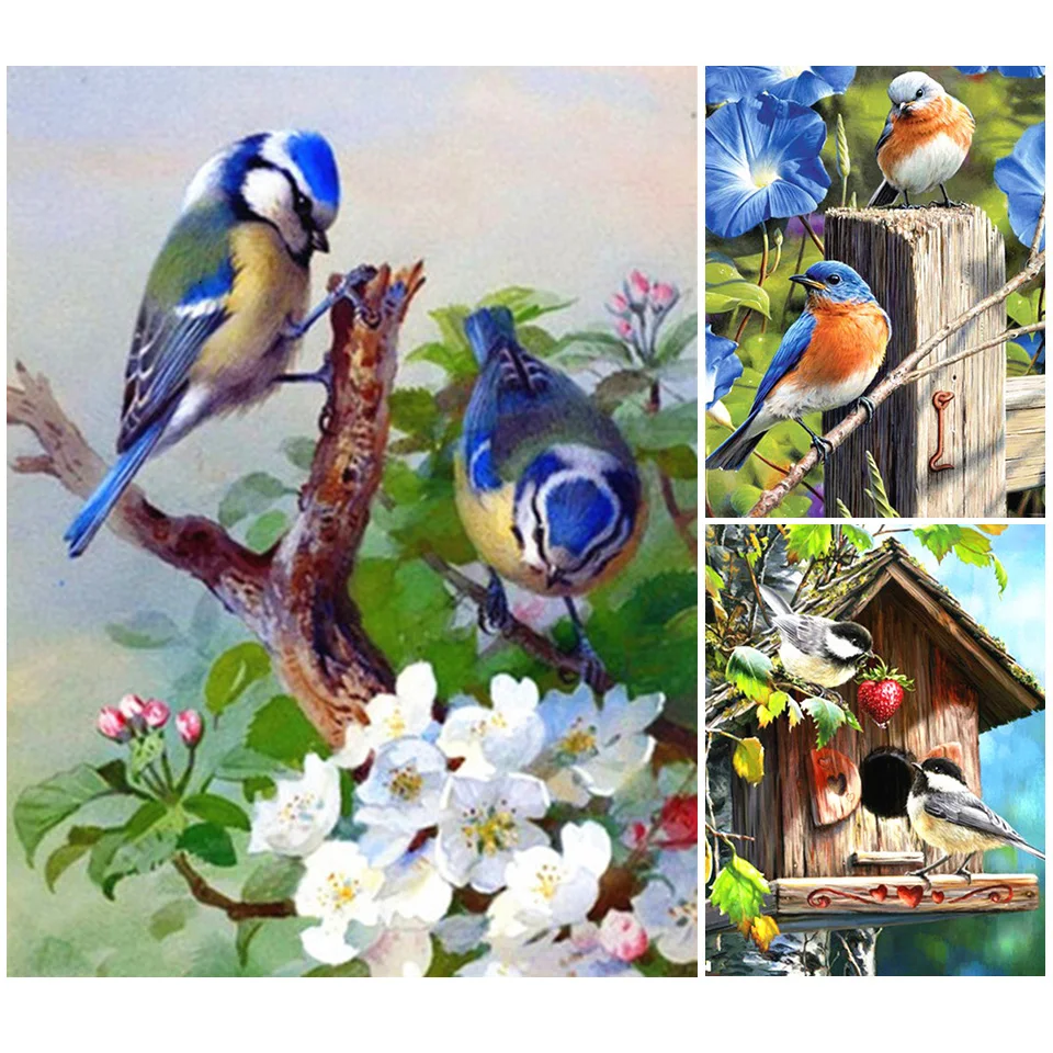 

Пейзажная серия, вышивка крестиком 14 карат, Экологичная хлопковая нить, Вышивка без рисунка, украшение для дома, подвесная картина, синие пт...