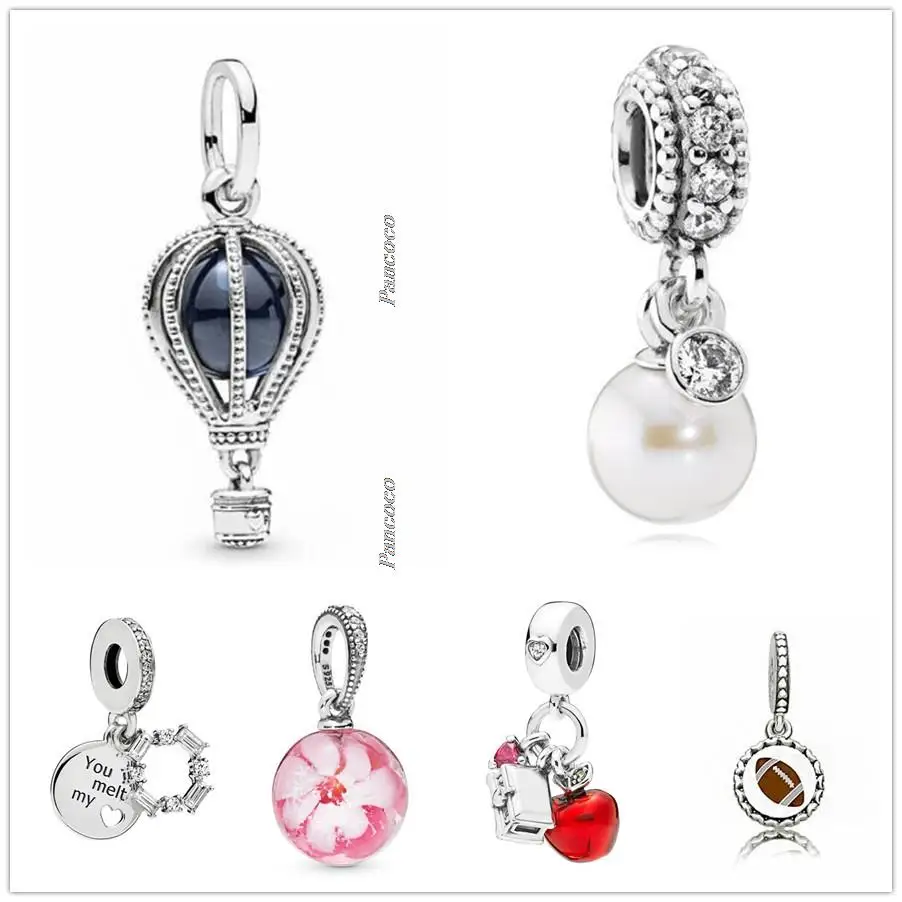 

Authentic 925 Sterling Silver Luminous Elegance Pearl With Crystal Charm Beads Fit Pandora Bracelet Necklace Jewelry