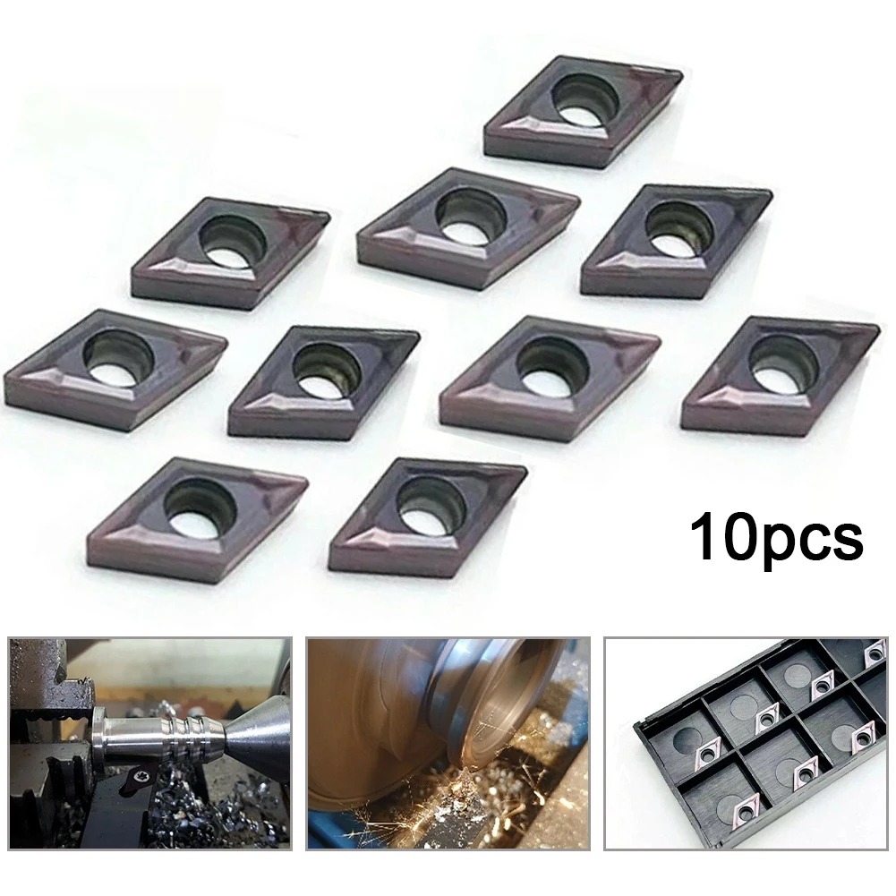 

Set Carbide Inserts Industrial 10PCS Accessories Tool Holder DCMT070204 For Lathe Turning Metalworking Supplies