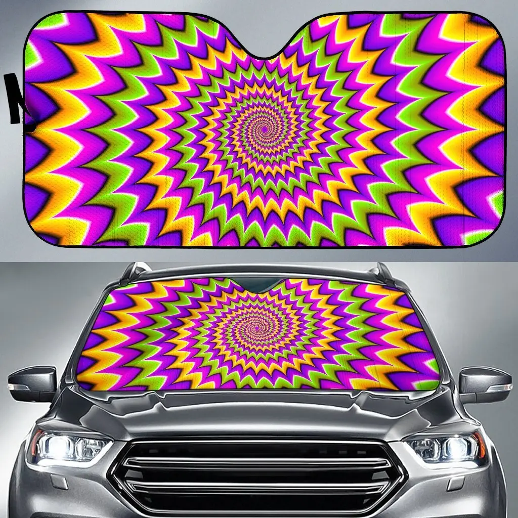 

Twisted Colors Moving Optical Illusion Car Sun Shade