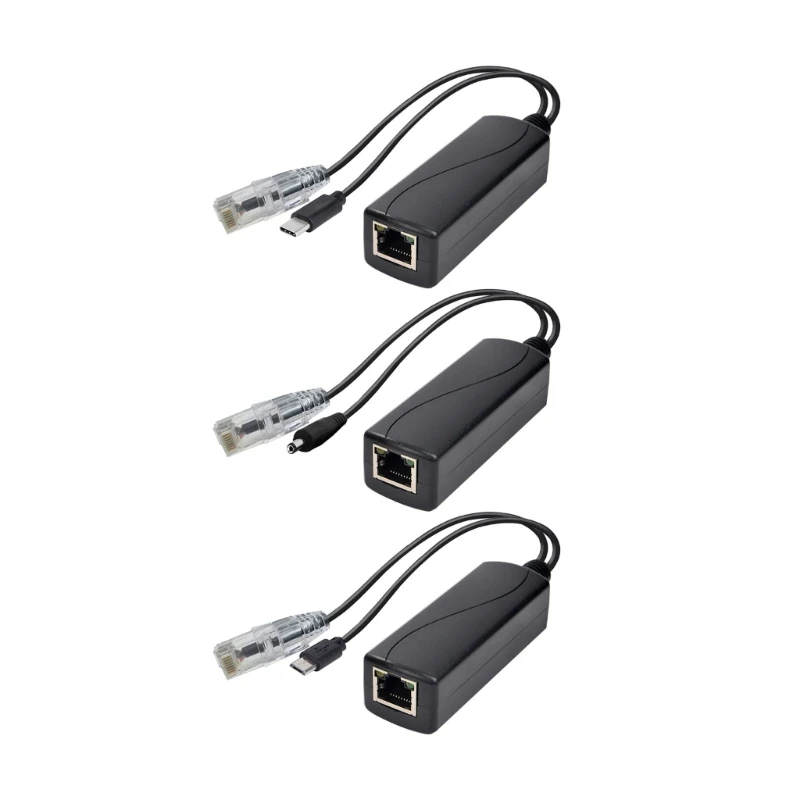 

Gigabit PoE Splitter 1000m 48V to 5V 2.4 A PoE Separator TYPE-C/DC5521/Micro USB Power Plug Widely Application Dropshipping