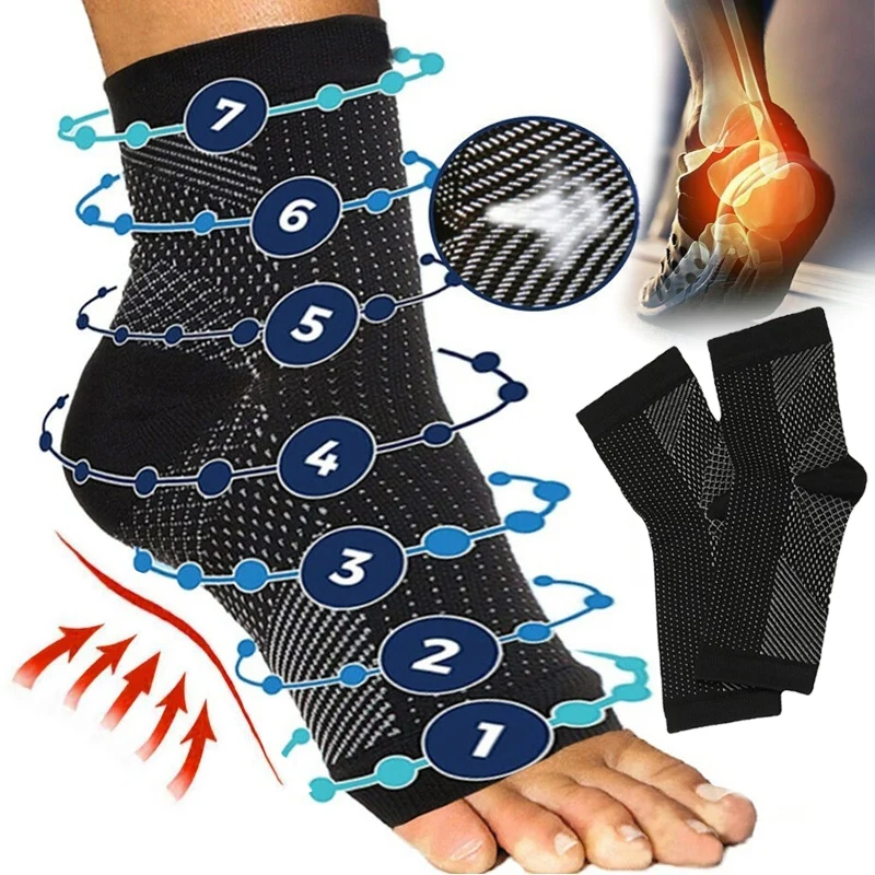 

Foot Anti Fatigue Compression Socks Foot Sleeve Ankle Support Running Cycle Basketball Sports Outdoor Men Ankle Brace Sock