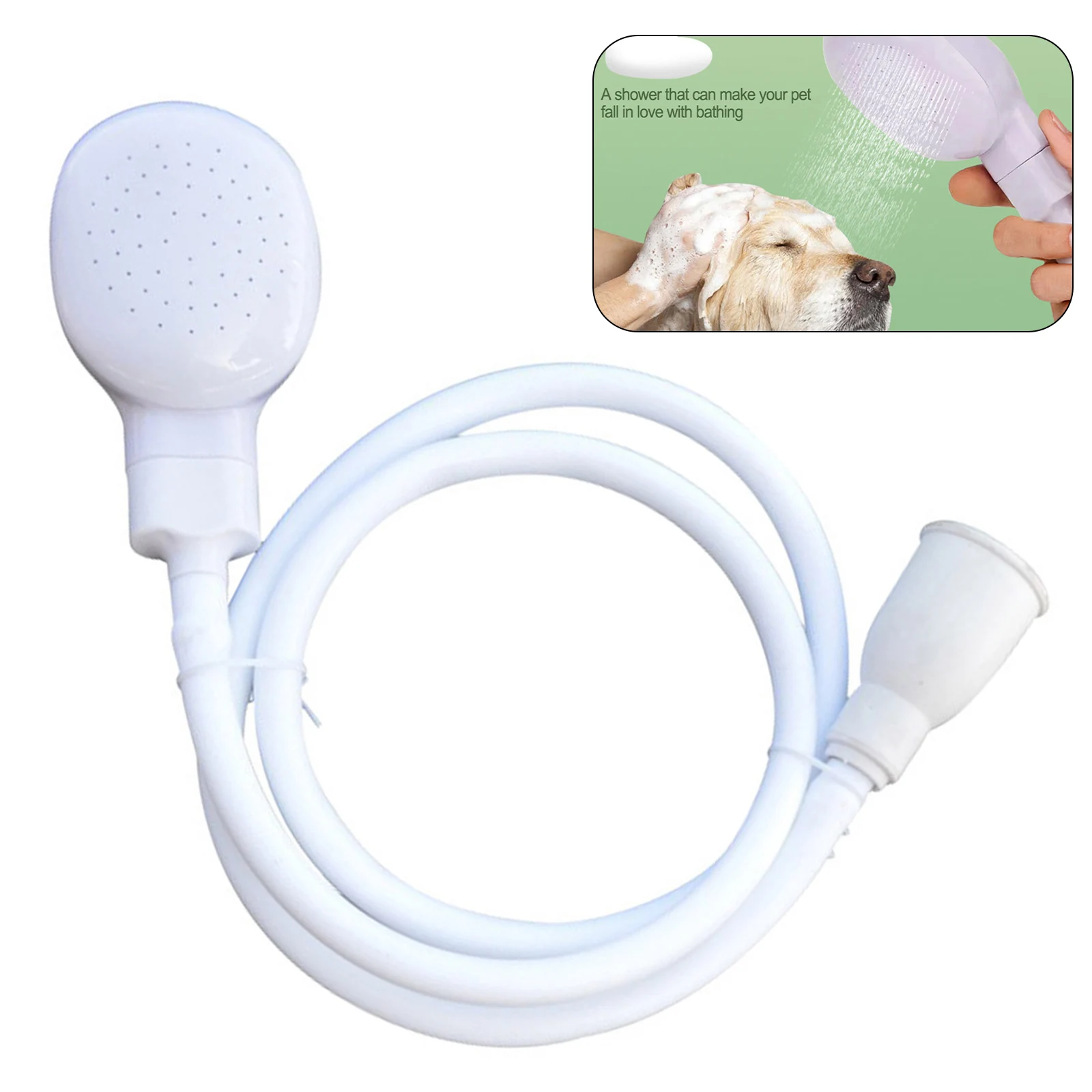 

Simple Bath Nozzle Shower Spray 1.2M Long Convenient Flexible Single Tap Spray Hose Head White Multifunctional