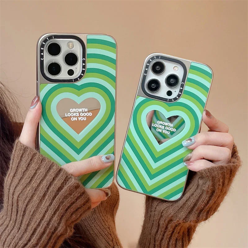 

CASETIFY Love Electroplating Mirror Phone Cases For iPhone 14/13/12/11/X/XR/XS 14/13/12/11 Pro Max XS MAX Shockproof Soft Cover