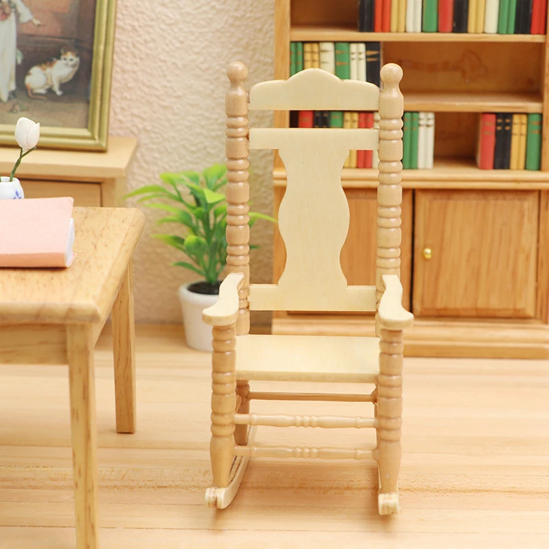 

1:12 Dollhouse Miniature Simulation Furniture Rocking Armchair Model DIY Accessories Decor