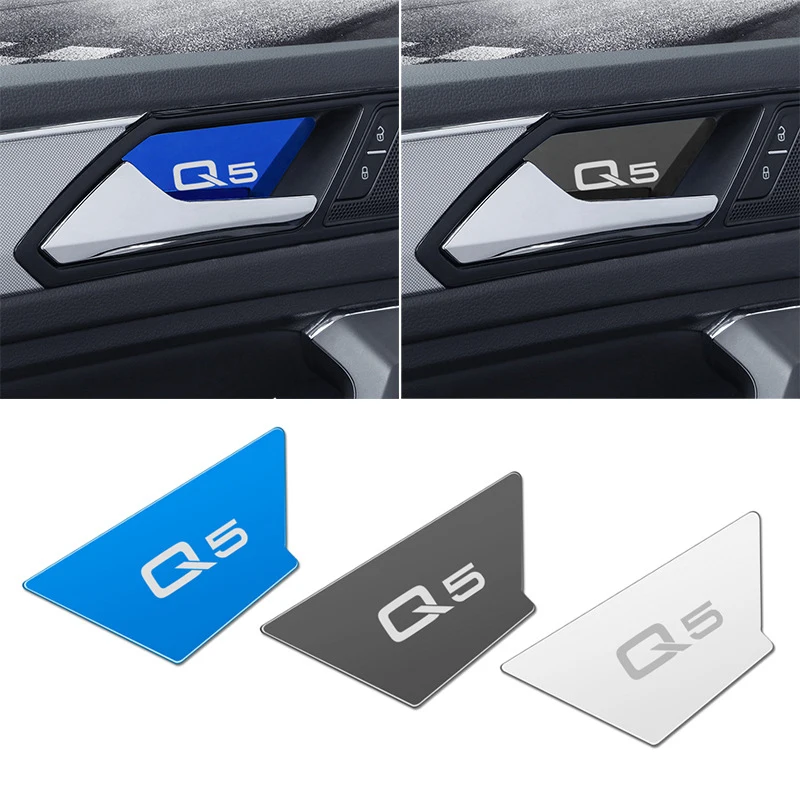 

Newly Style Stainless Steel Car Door Bowl Handle Cover Trim Interior Stickers Case For Audi Q5 Handle Wrist Cover Trim Stickers