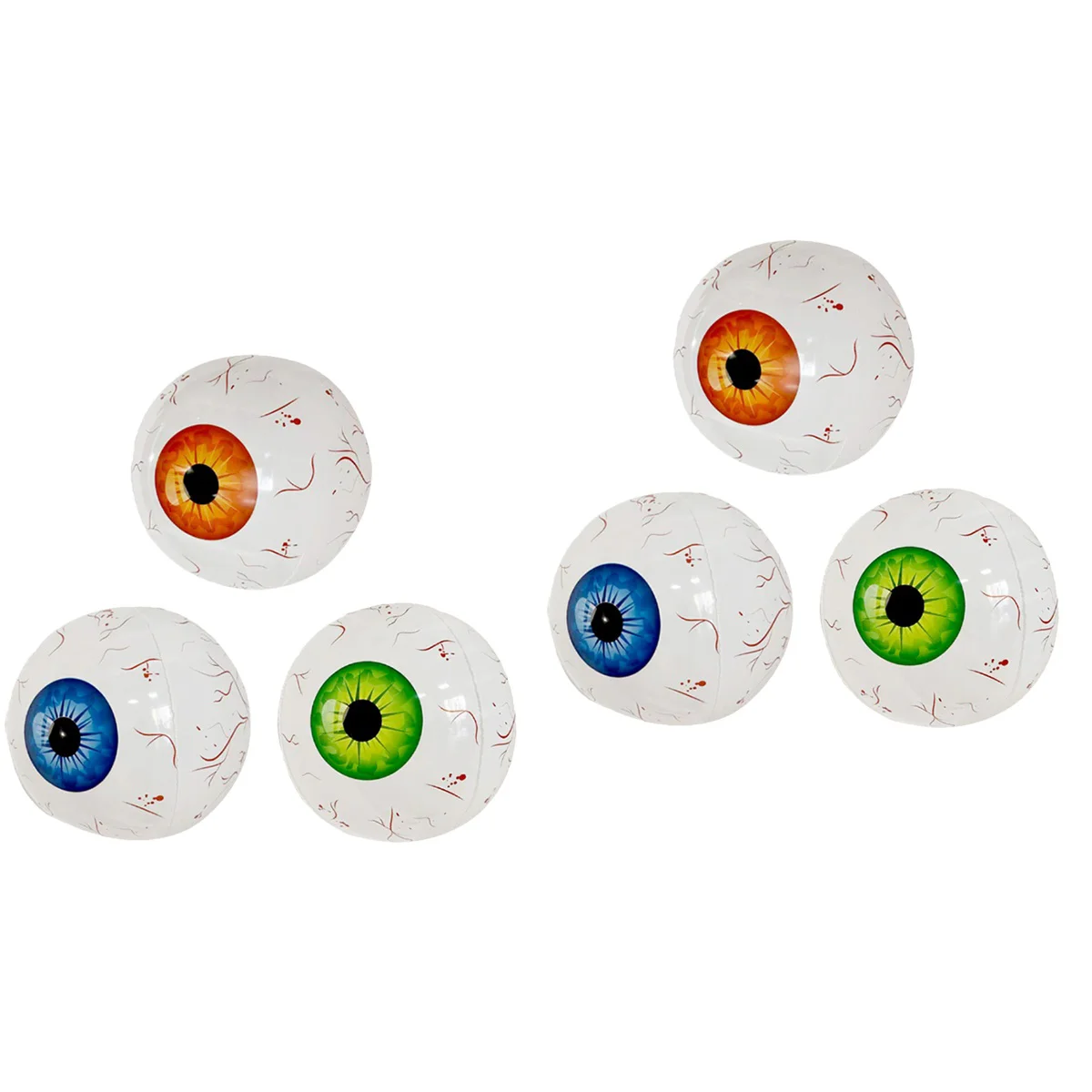 

6 Pcs Eyeball Aluminum Film Balloon Halloween Decoration Festival Round Balloons Foil Ghost