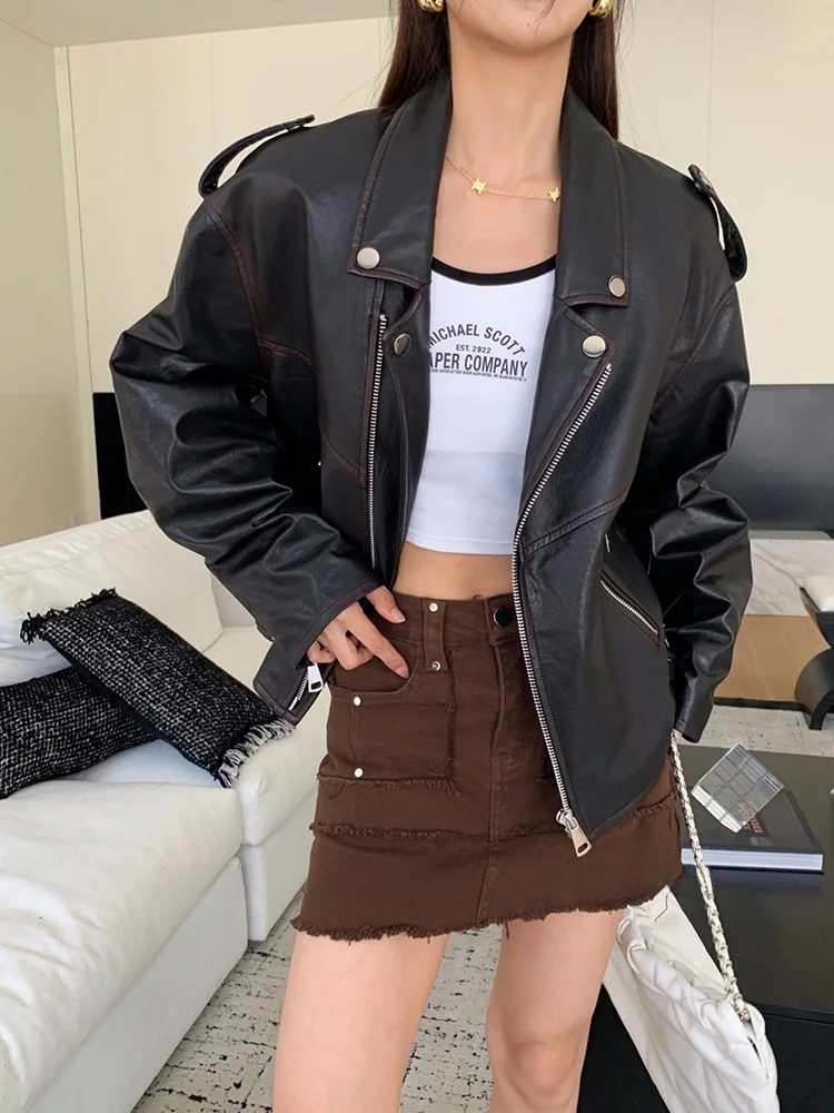 Европейские товары американский винтаж осень 2024 новое пальто из овчины