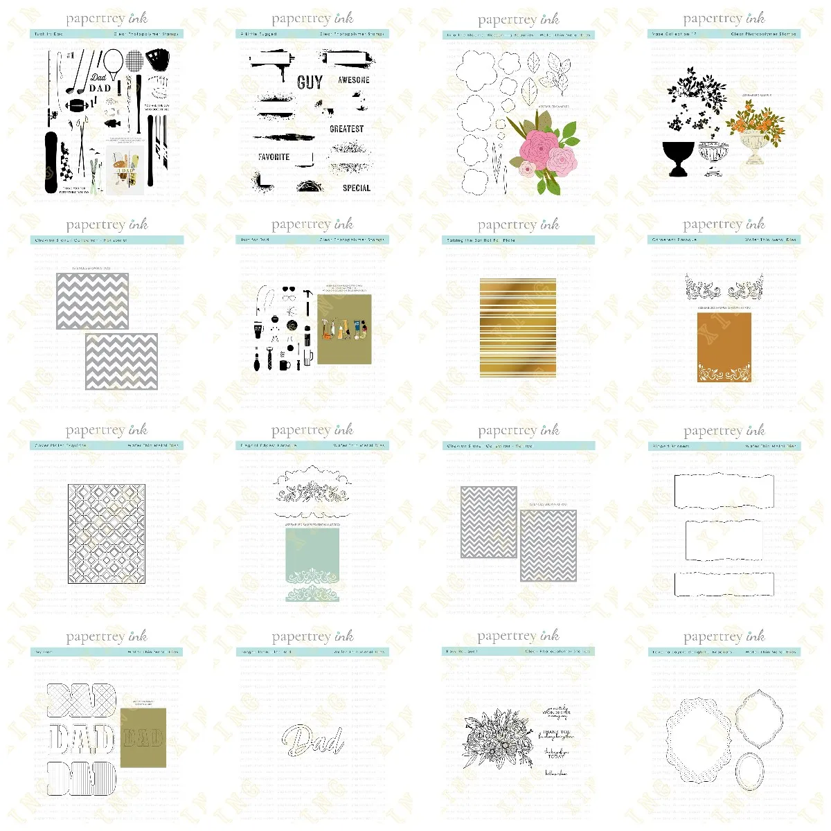 

2023 New Happy Fathers' Day Dad Flowers Metal Cutting Dies Stamps Stencil Hot Foil Scrapbook Diary Decoration Embossing Template