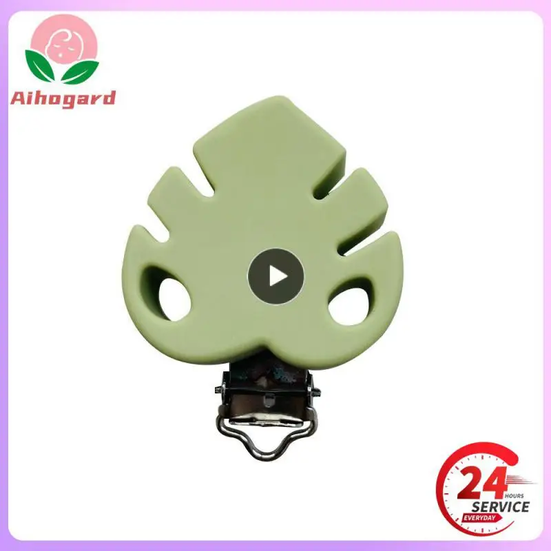 

Leaves Simple Molar Pacifier Clip Baby Safety Teether Silica Gel Portable Anti Drop Chain Care Appease Practical Accessories