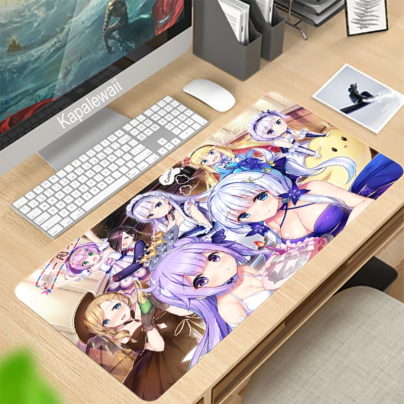 

Japan Anime Azur Lane Big Mouse Pad Computer Keyboard Desk Mat Large Gamer Mousepad Pink Girl Cartoon Kawaii Gaming Accessories
