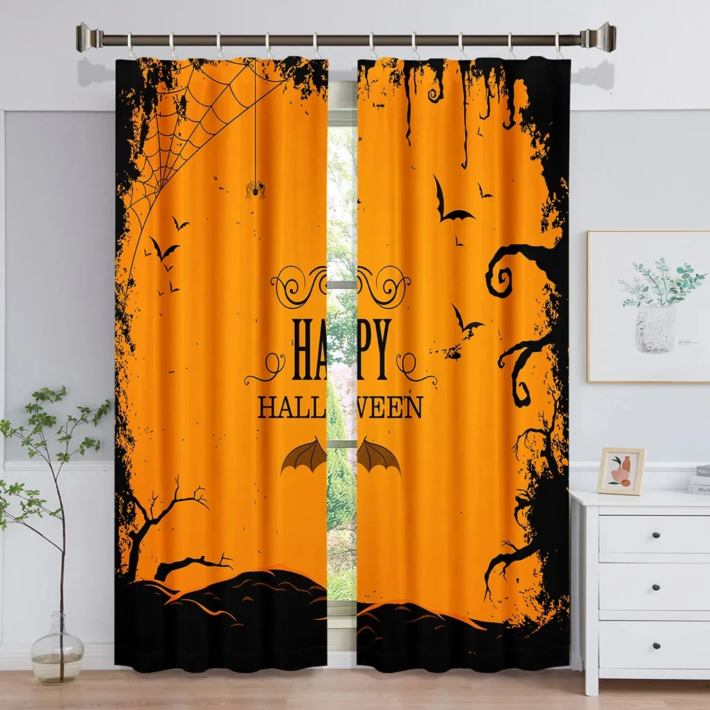 Штора веб Хэллоуин роскошные затемняющие оконные шторы для спальни гостиной