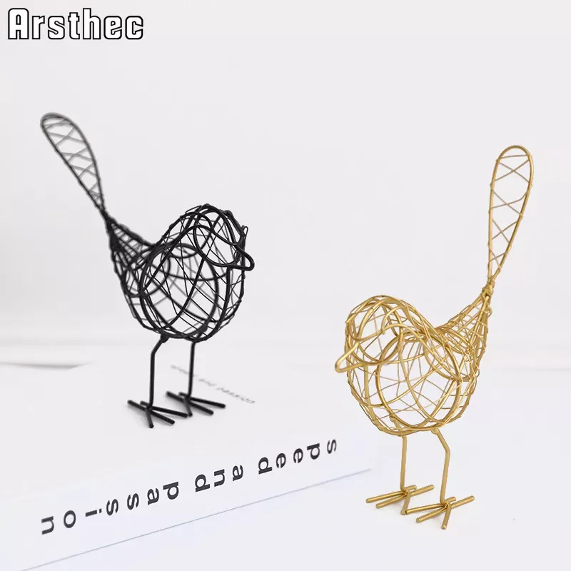 

NEW Iron Bird Figurines Desk Table Ornament Accessories For Interior Modern Nordic Home Decor Creative Abstract Miniatures Sculp